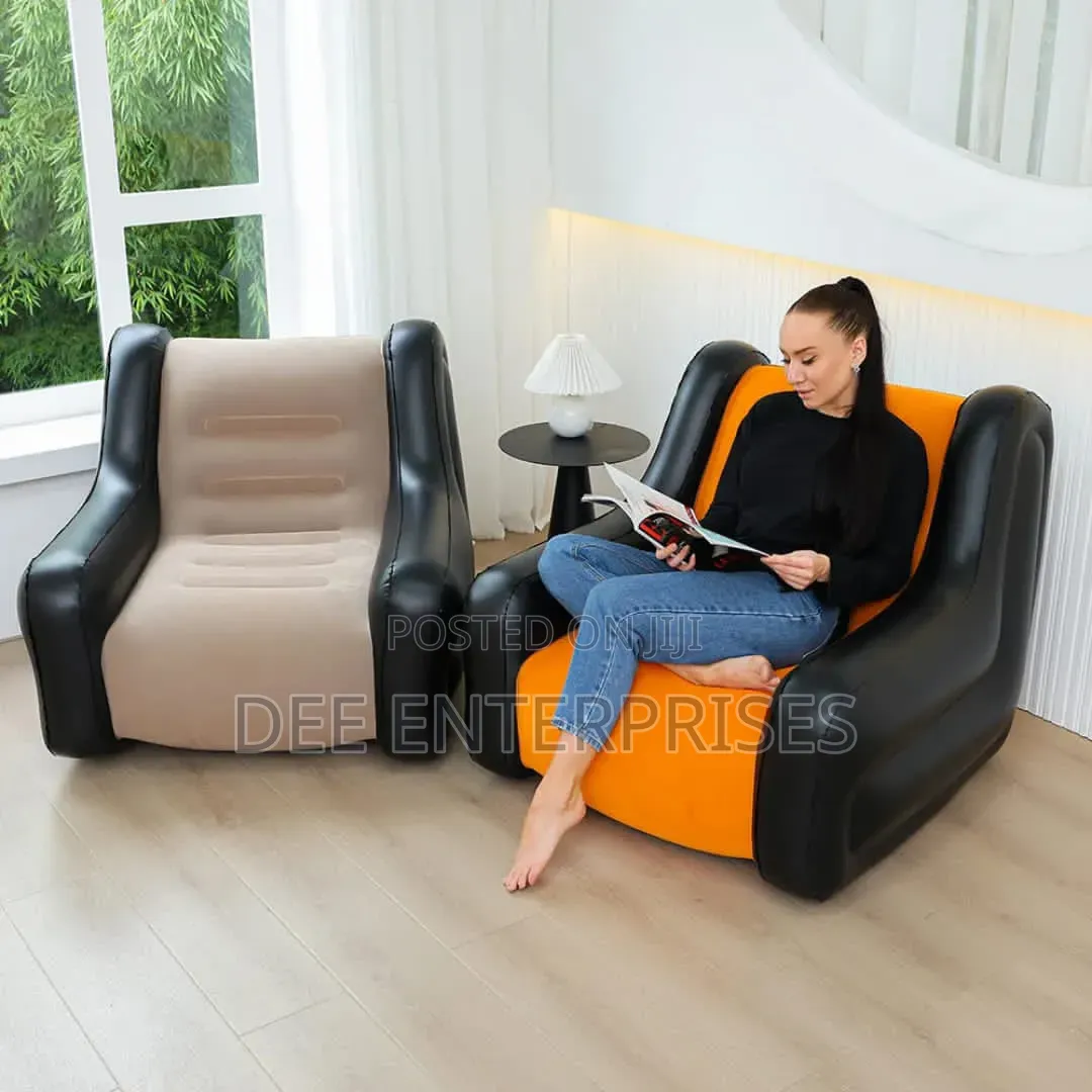 *Inflatable Modern 1 Seater Sofa With Armrests Free Pump for Indoor