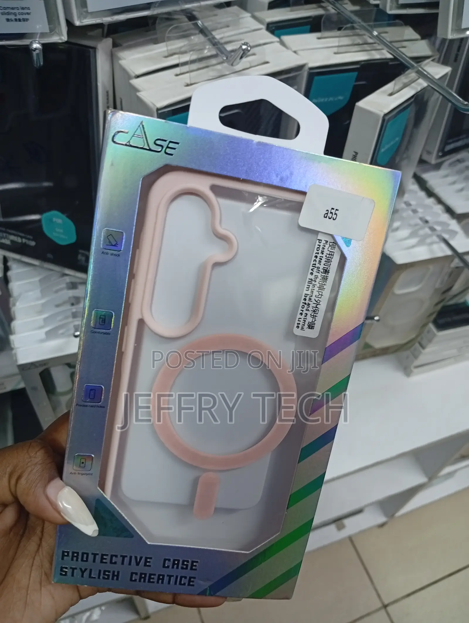 Samsung Galaxy A55 5g Pink Translucent Finish Cover