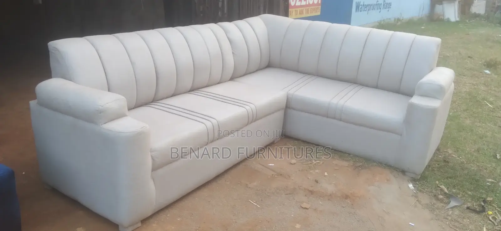 Grey L Shaped Seat