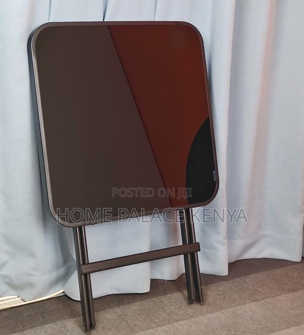 Outdoor Table: Square Black Mirror Glass Foldable Table - thumbnail 5