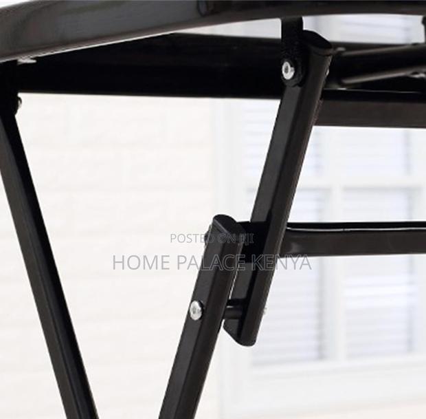 Outdoor Table: Square Black Mirror Glass Foldable Table - thumbnail 7