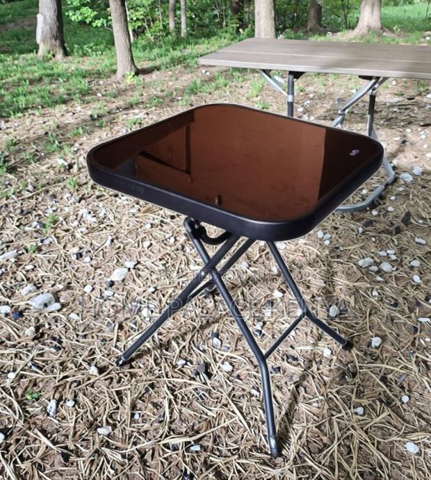 Outdoor Table: Square Black Mirror Glass Foldable Table - thumbnail 17