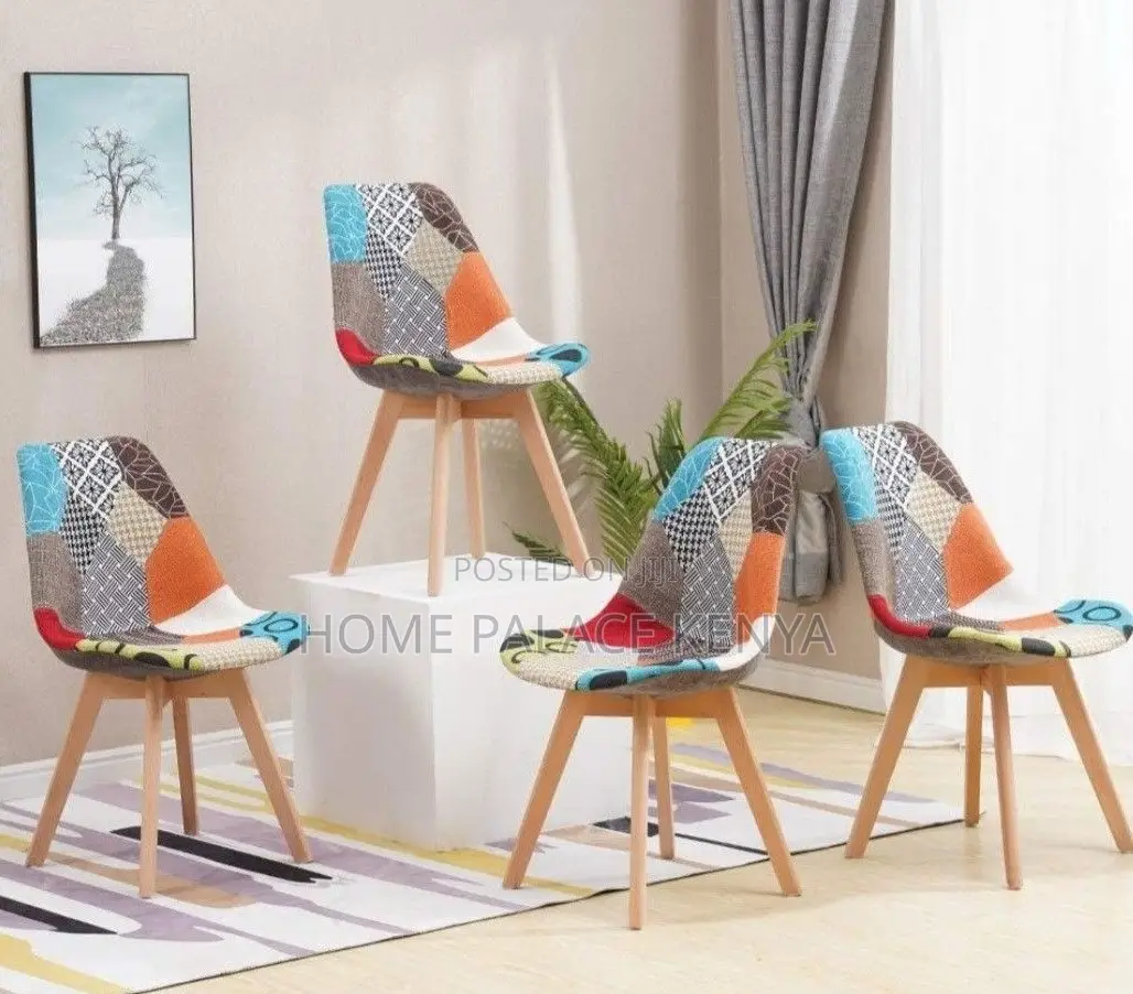 Dining Chair: Retro Patchwork Dining Chair Tulip Design