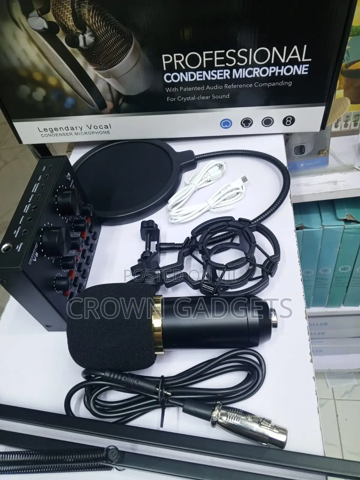 Bm-800 Condenser Microphone With V8 Sound Card Bundle: