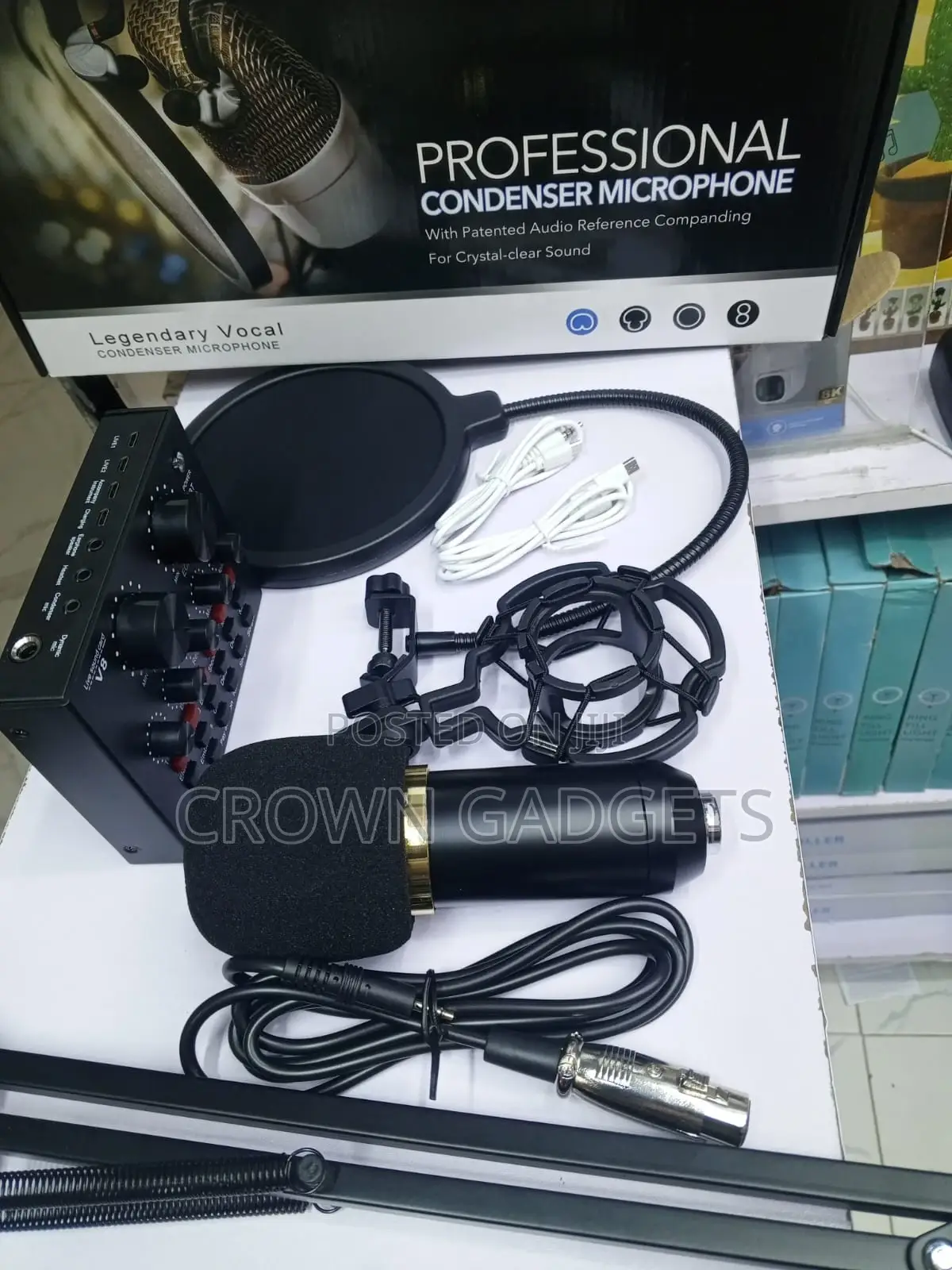 Bm-800 Microphone V8 Sound Card Studio Podcast Kit Bundle