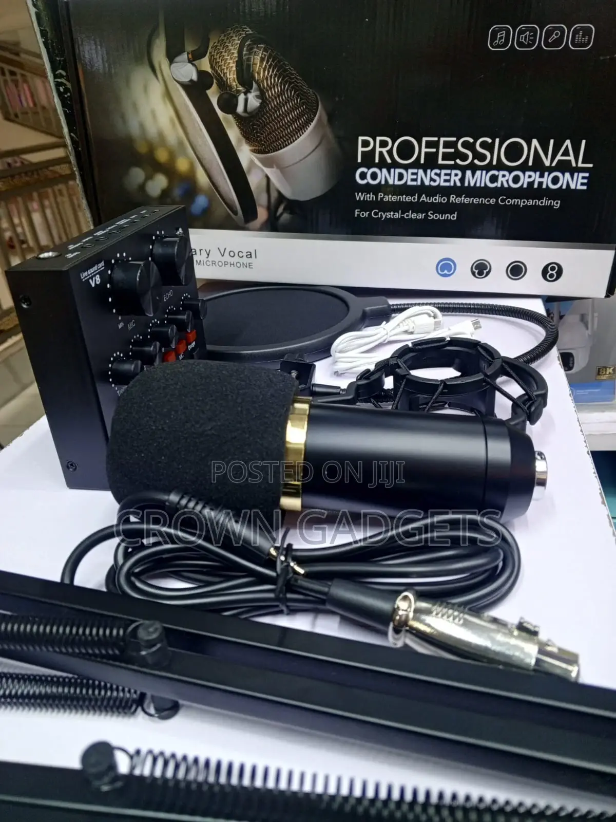 Bm-800 Studio Microphone Bundle With Live Sound Card V8