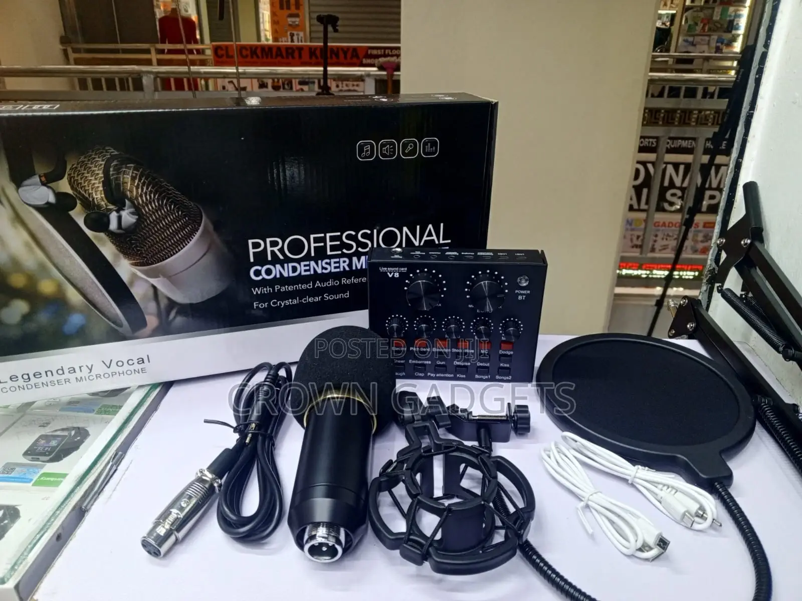 Bm-800 Studio Microphone Bundle With Live Sound Card V8