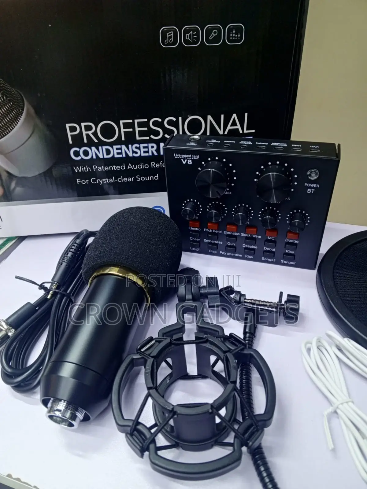 Bm-800 Condenser Mic Full Recording Kit V8 Audio Interface