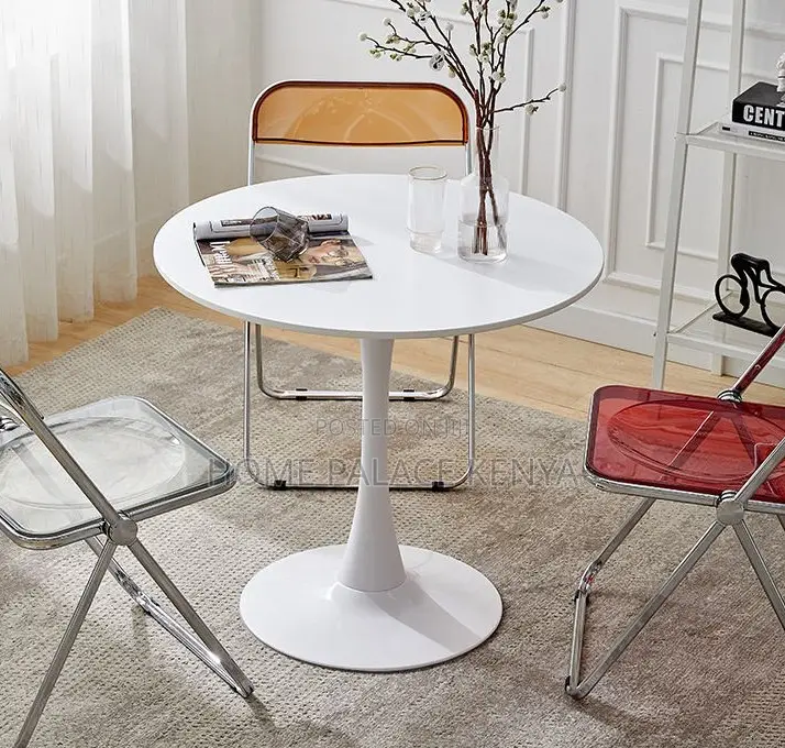 Dining Table: Round Wooden Dining Table Tulip Design