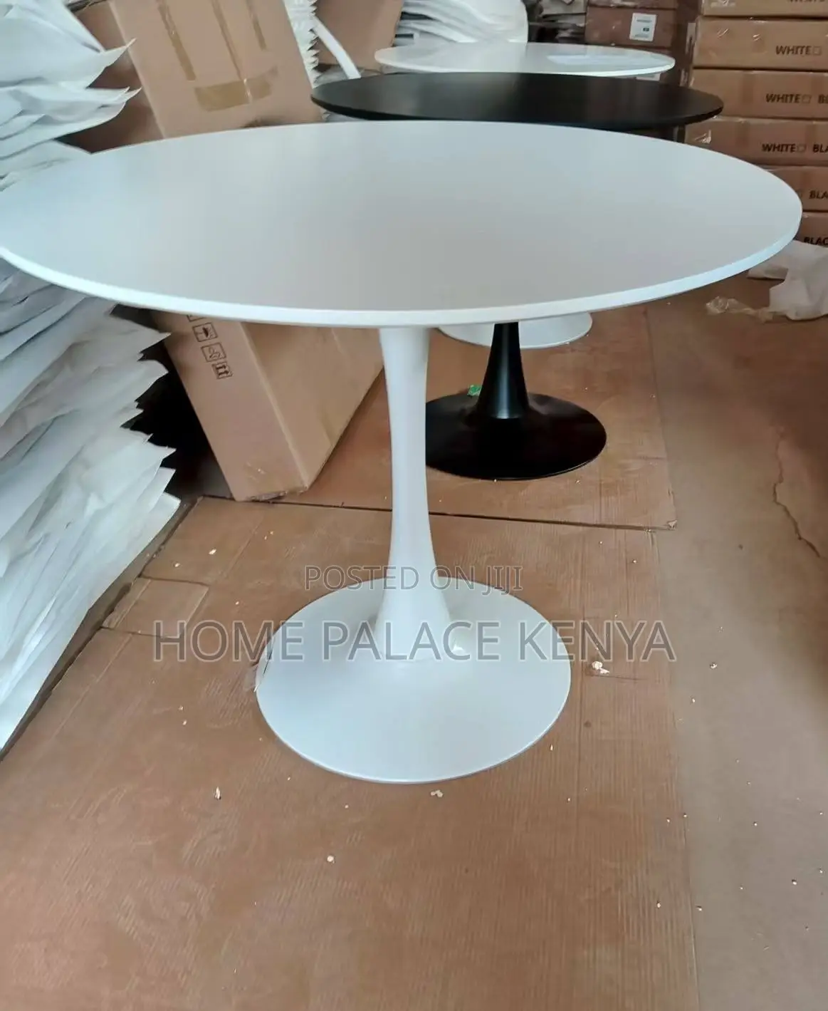 Dining Table: Round Wooden Dining Table Tulip Design