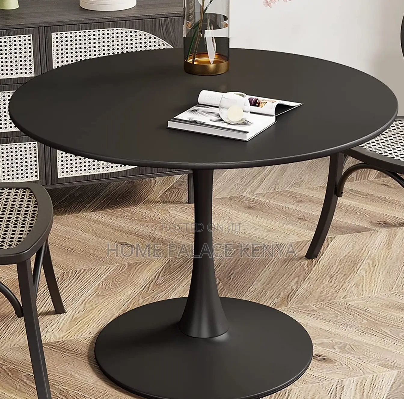 Dining Table: Round Wooden Dining Table Tulip Design