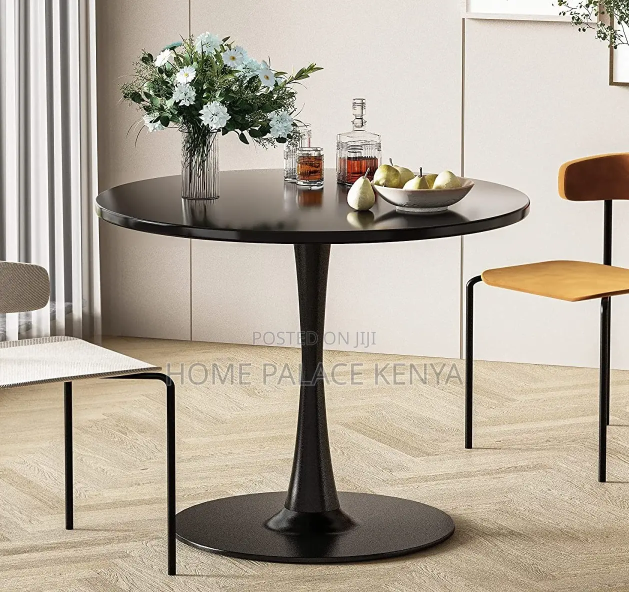 Dining Table: Round Wooden Dining Table Tulip Design