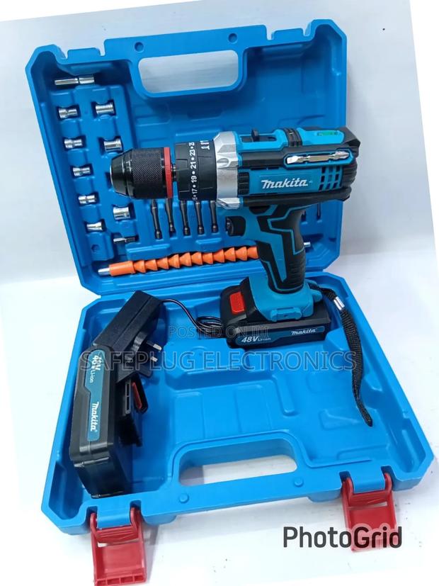 Makita 48v Cordless Drill With 2 Batteries and Full Toolkit