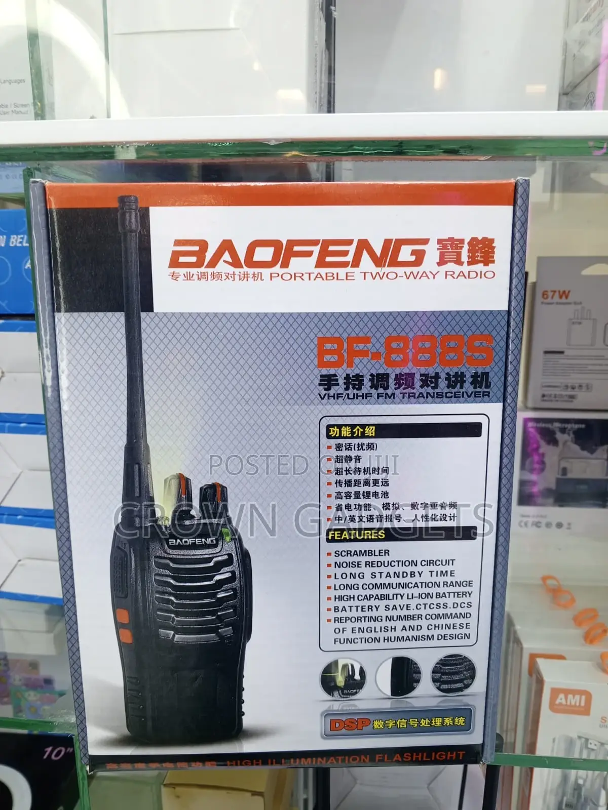 Bf-888s Portable Uhf Radio Led Flashlight Emergency Alarm