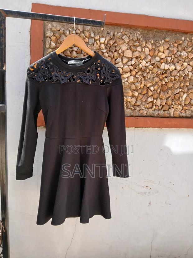 Good Quality Cotton Short Black Dress