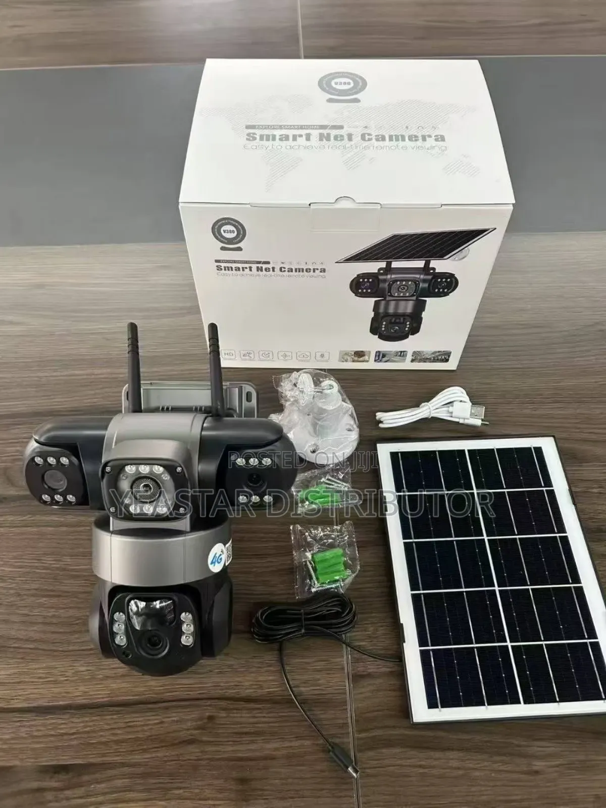 V380 Explore Smart Home Solar-Powered Triple-Lens Sim Card (4g)