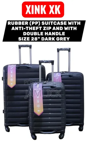 Xink Xk 3pcs Rubber Double Handle Travel Suitcase Set