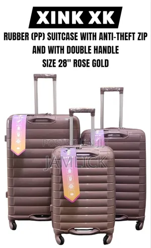 Xink Xk 3pcs Rubber Double Handle Travel Suitcase Set