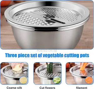 3-Piece Stainless Steel Bowl With Grater Set