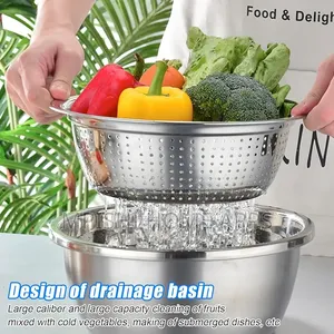 3-Piece Stainless Steel Bowl With Grater Set