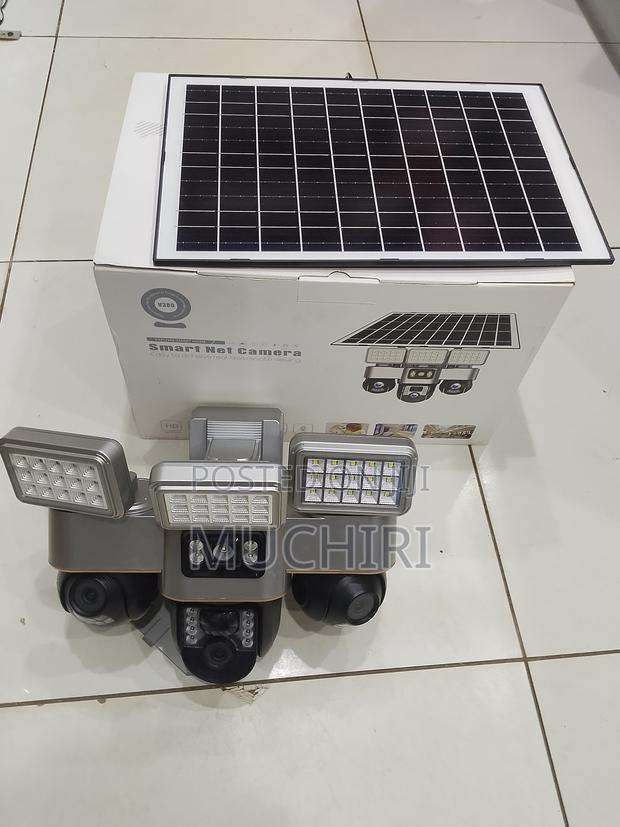 Colored Night Vision 12mp 4g Triple Lens Solar Camera With Floodlight