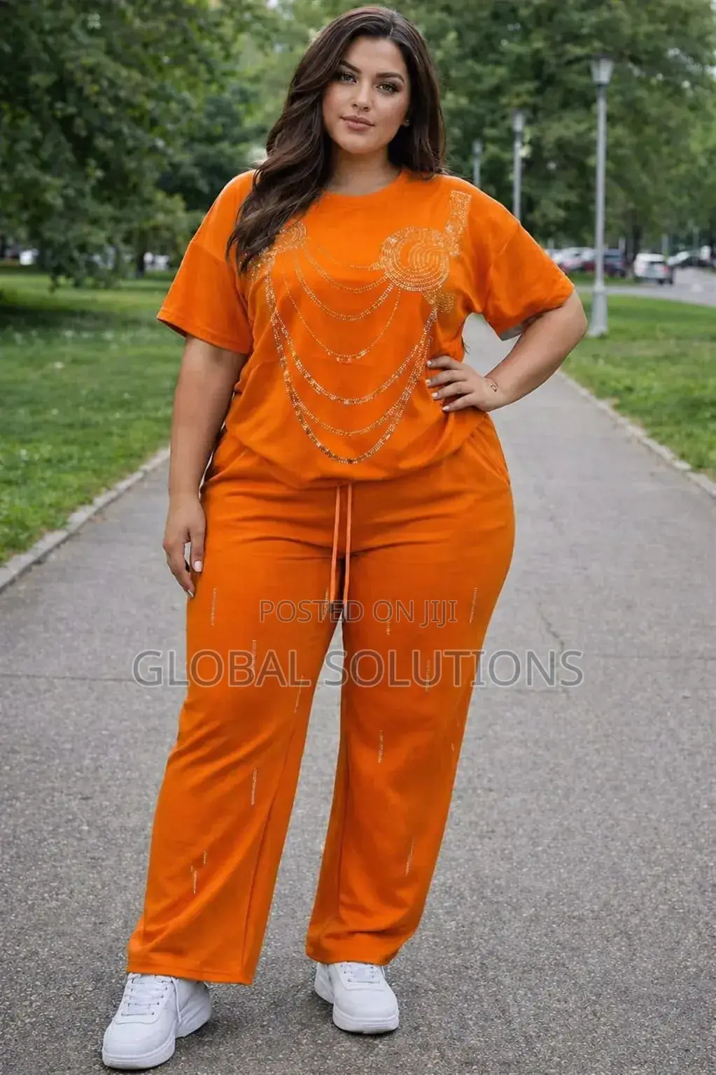 Women's Plus Size Jewelled Loose Blouse Set With Rhinestone