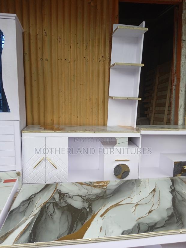White and Black Marble Tv Stand