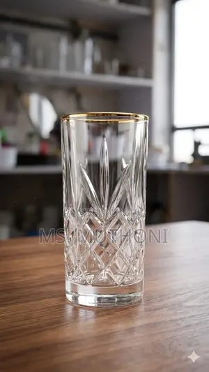 6 PCS Crystal Gold Rim Highball Glass