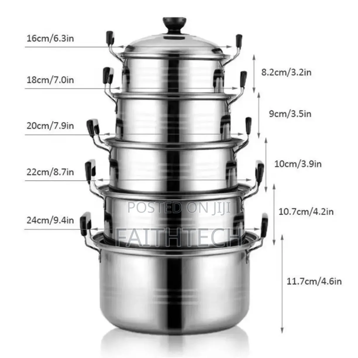10 Pieces Stainless Steel Cooking Pots