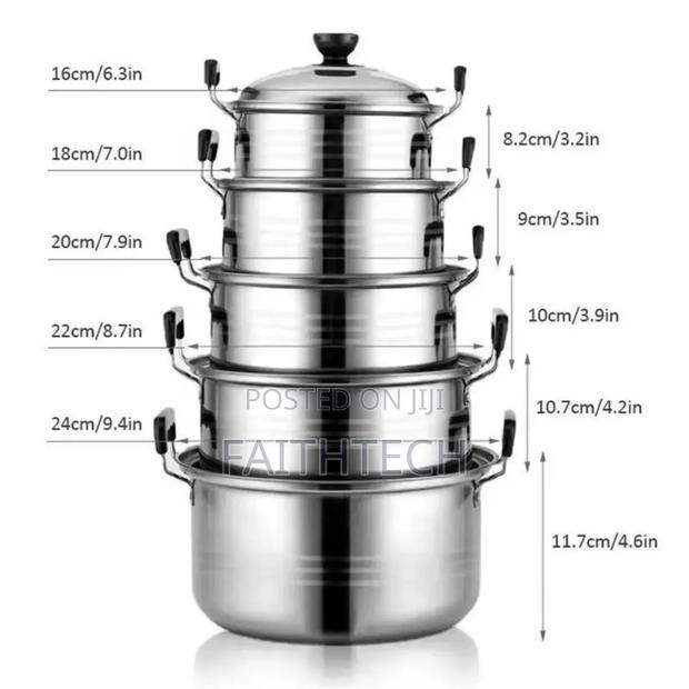 10 Pieces Stainless Steel Cooking Pots