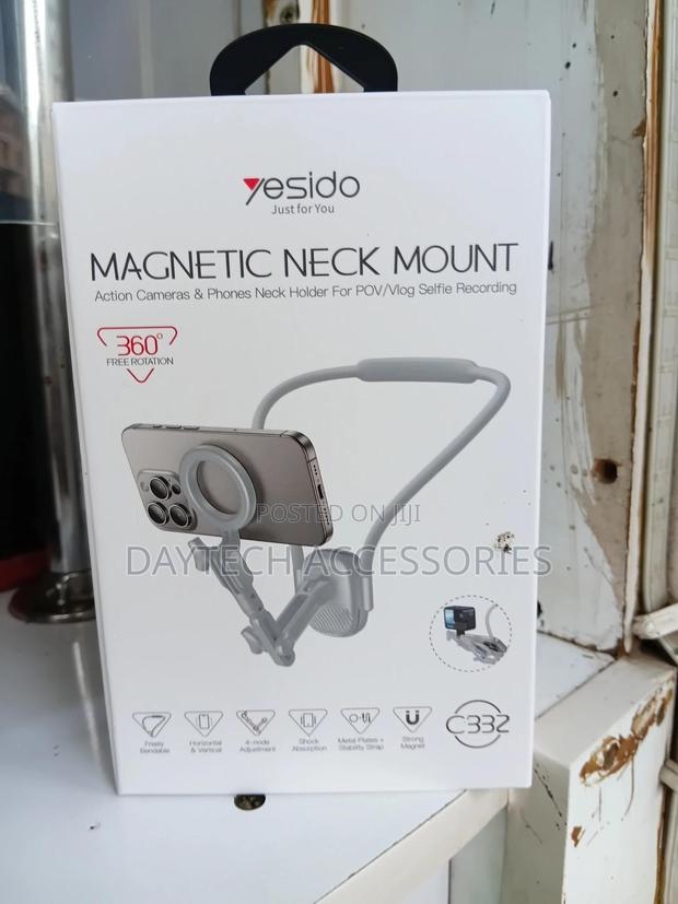 Yesido C332 Magnetic Neck Mount in White for Smartphones