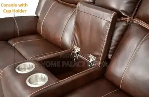 Recliner Sofa: 2 Seater Leather Recliner With Console
