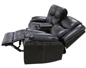 Recliner Sofa: 2 Seater Leather Recliner With Console