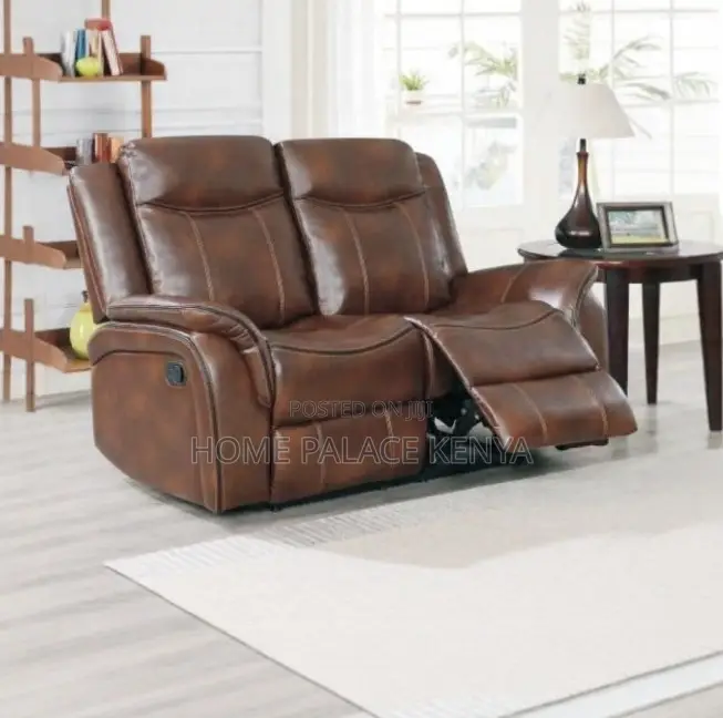 Recliner Sofa: 2 Seater Leather Recliner With Console