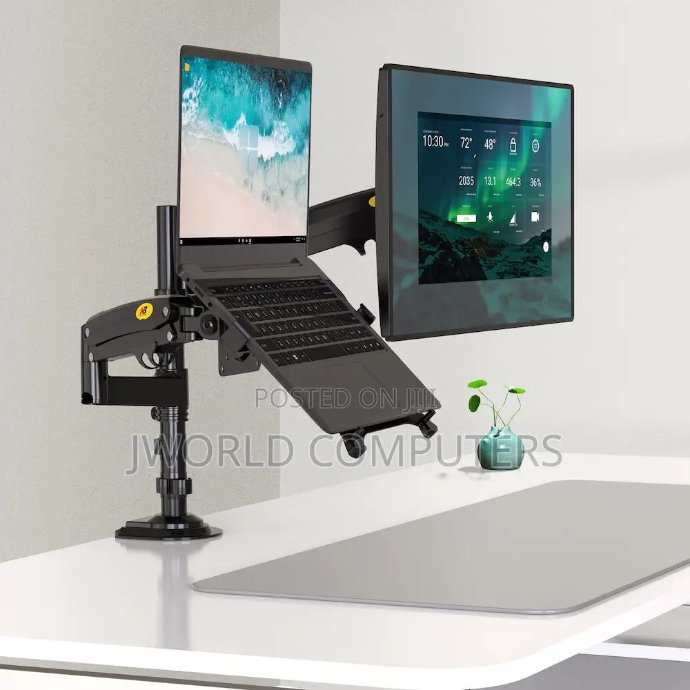 2-in-1 Dual Desk Arm Mount for Laptop and Monitor