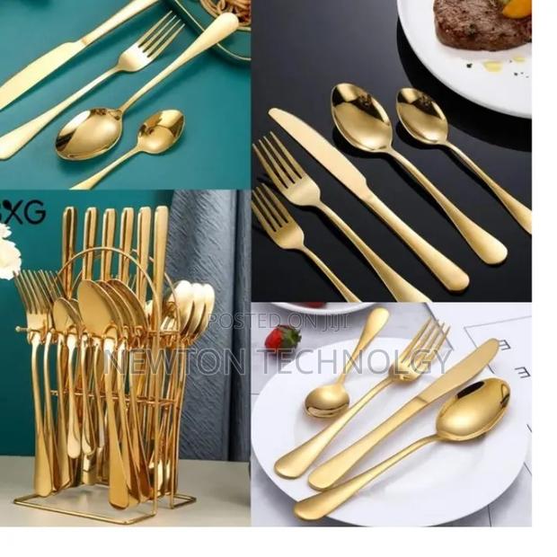 24 Pieces Gold Cutlery Set Available in Different Colors