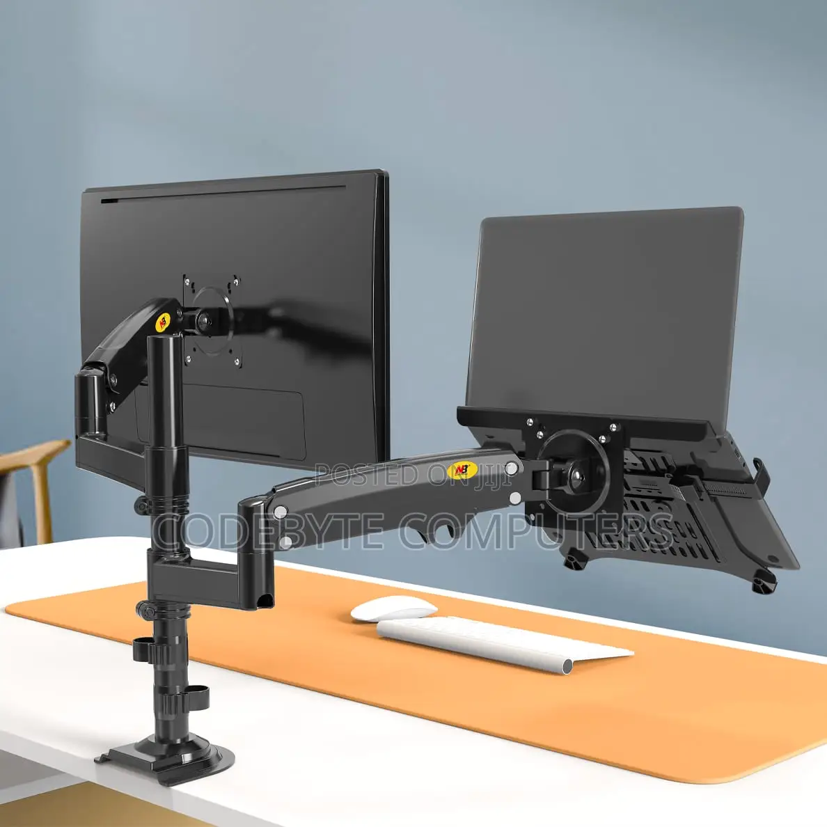 2-in-1 Dual Desk Arm Mount for Laptop and Monitor