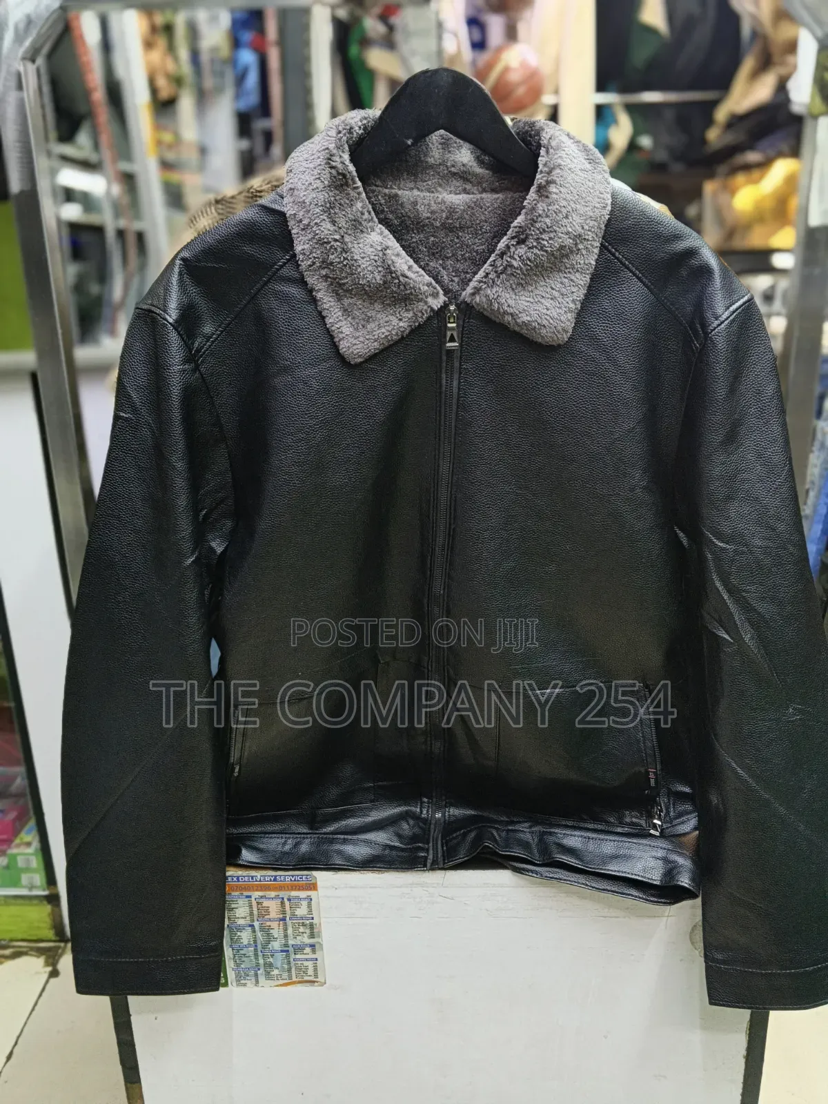 Quality Casual Men Warm Collar Leather Jacket Available