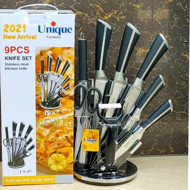 Unique 9pcs Kitchen Knife Set Stainless Steel Knives