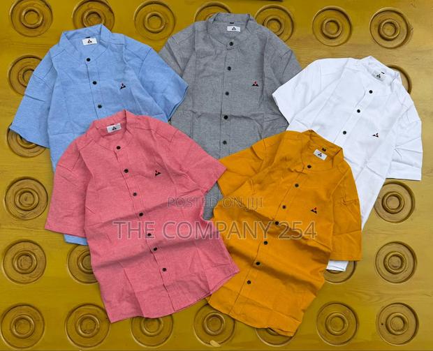 Quality Casual Chinese Collar Shorts Sleep Men Shirts - thumbnail 2
