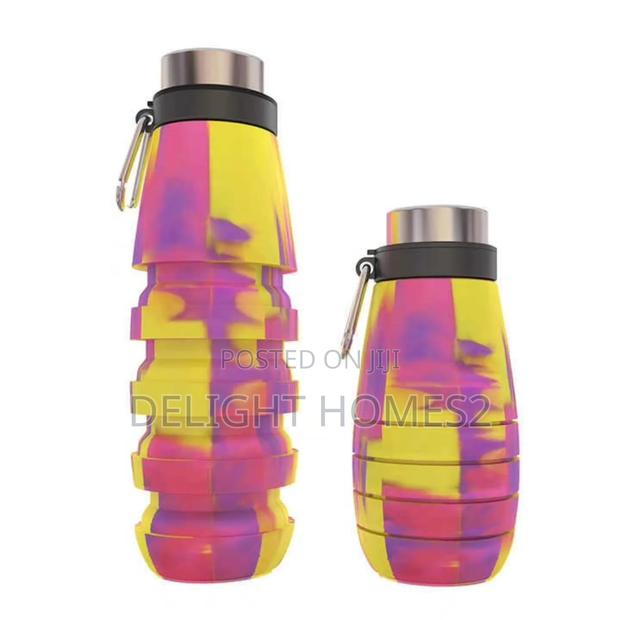 Portable Silicone Folding Water Bottle-Rem - thumbnail 2