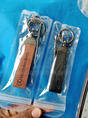 Mercedes Leather Key Strap for Mercedes Logo in Black or Brown