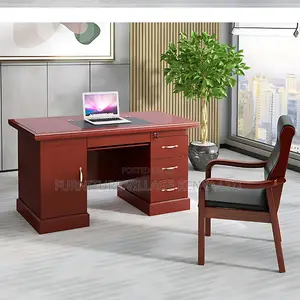 1.2m Fixed Mahogany Executive Desk With Drawers