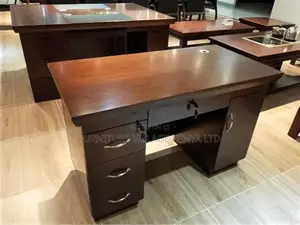 1.2m Fixed Mahogany Executive Desk With Drawers