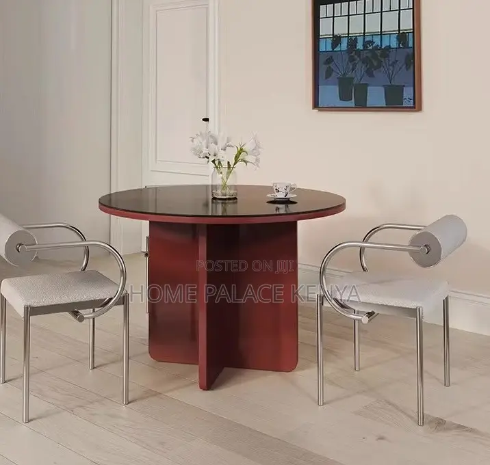 Dining Table: 4 Seater Round Wooden Dining Table