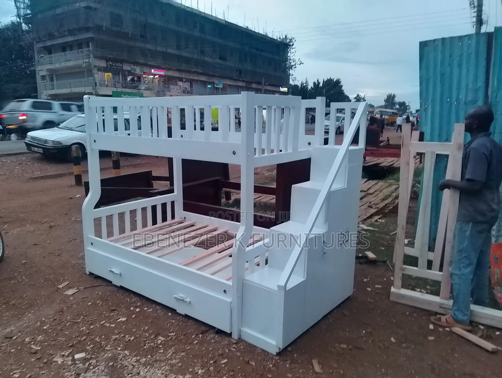 White Double Decker Bed