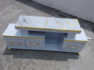 Executive Marble Finish Tv Stand