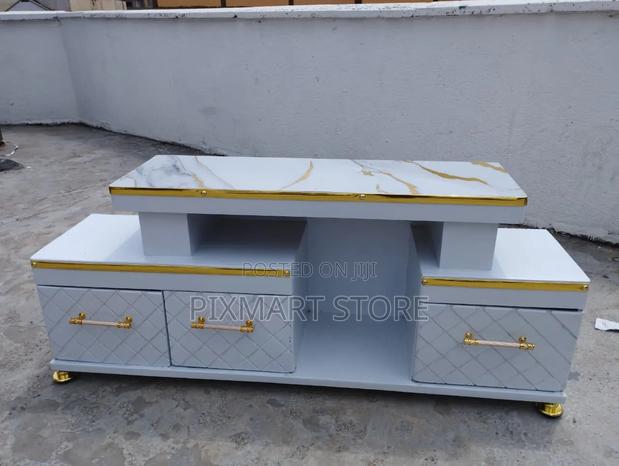 Modern Living Room Tv Stand Marble Finish