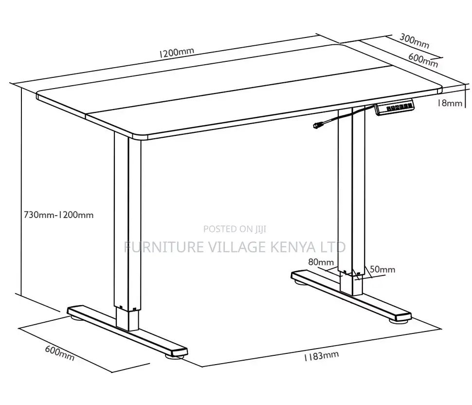 1200mm Ergonomic Steel Electric Lifting Table