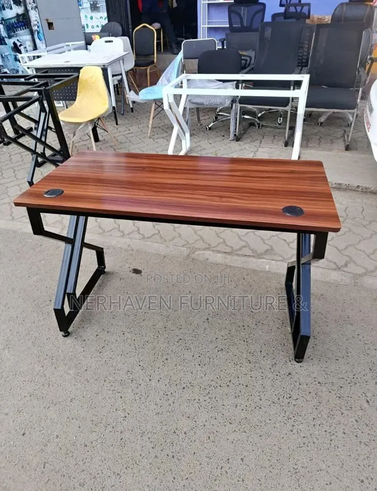 Metallic Office Study Desk - Spacious Office Workspace